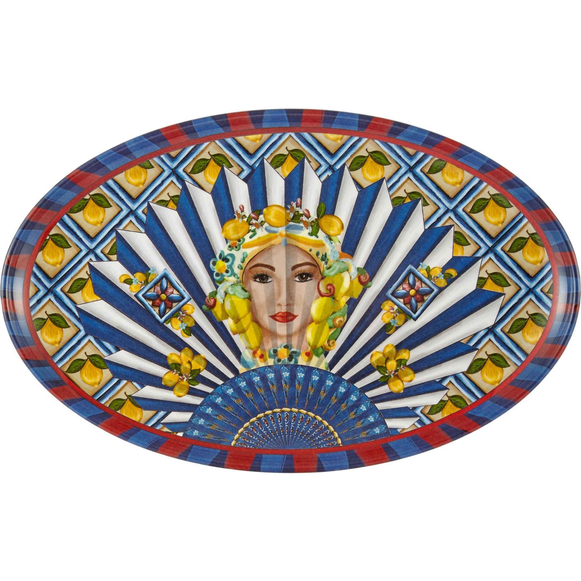 Positano Kadın Yüz Desenli Servis Tabağı 34*21,5 Cm