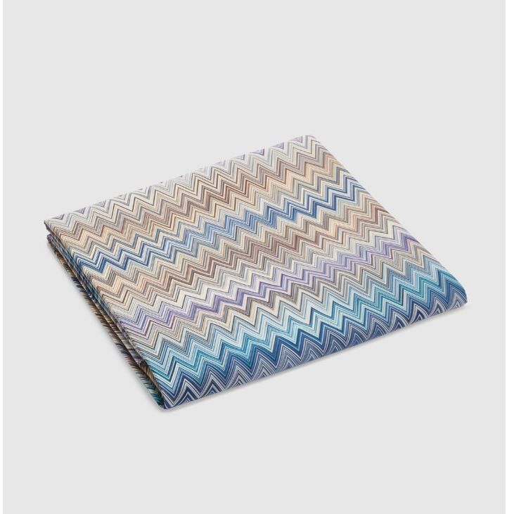 John Re-Edition Turkuaz Çok Renkli Zigzag Desenli Nevresim