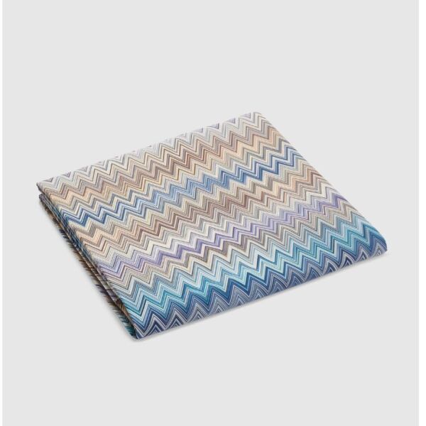 John Re-Edition Turkuaz Çok Renkli Zigzag Desenli Nevresim