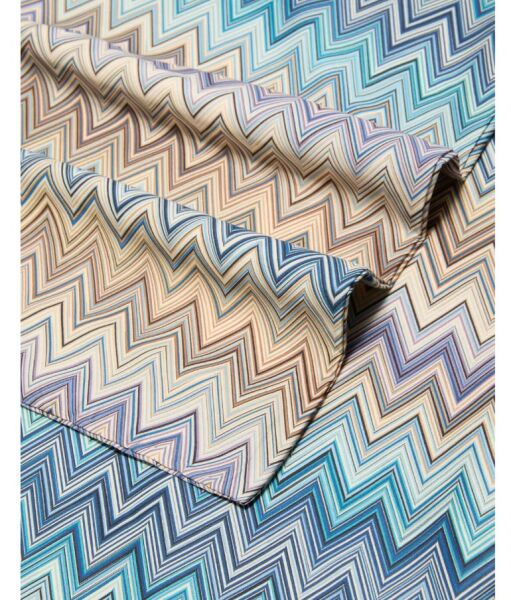 John Re-Edition Turkuaz Çok Renkli Zigzag Desenli Nevresim