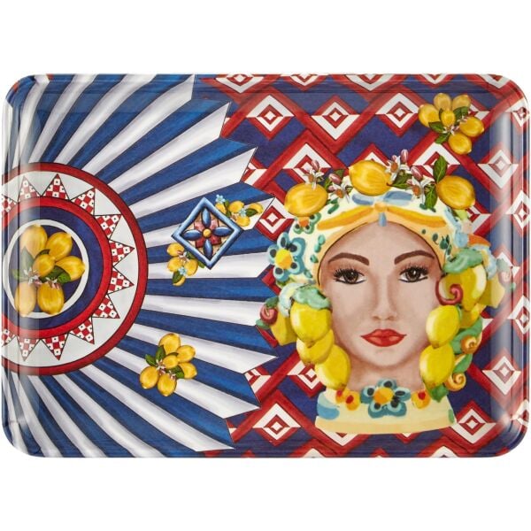 Positano Kadın Yüz Desenli Servis Tabağı 17,5*24 Cm
