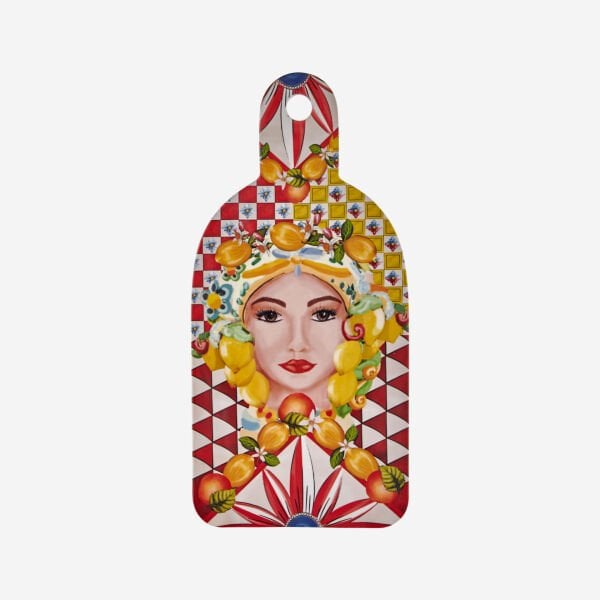 Portofino Kırmızı Yüz Desenli Sunum Tahtası 34cm