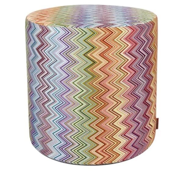 Jarris Kırmızı-Çok Renkli Silindir Puf 45x45 cm