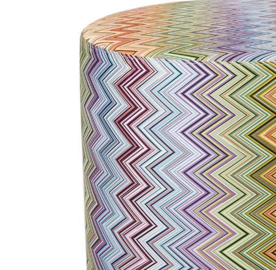 Jarris Kırmızı-Çok Renkli Silindir Puf 45x45 cm