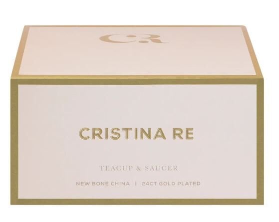 Teacup & Saucer Pinstripe Ivory