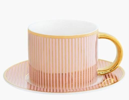 Teacup & Saucer Pinstripe Blush