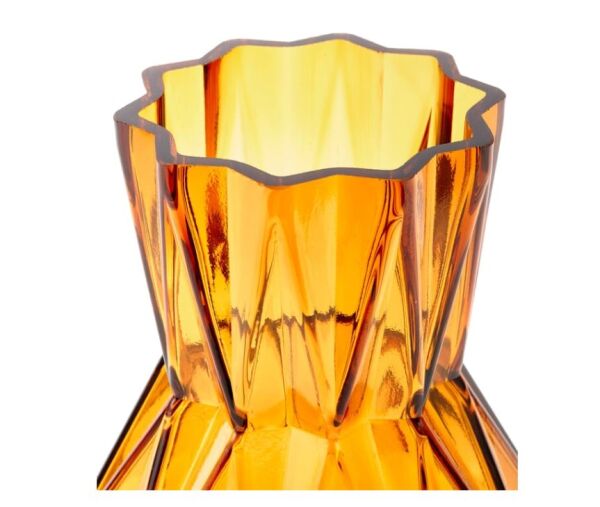 Vase Folds Glass Ochre S