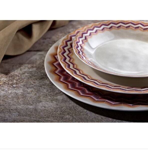 Zig Zag Jarris 156 Turuncu Bordo Yemek Tabağı 27,5 cm