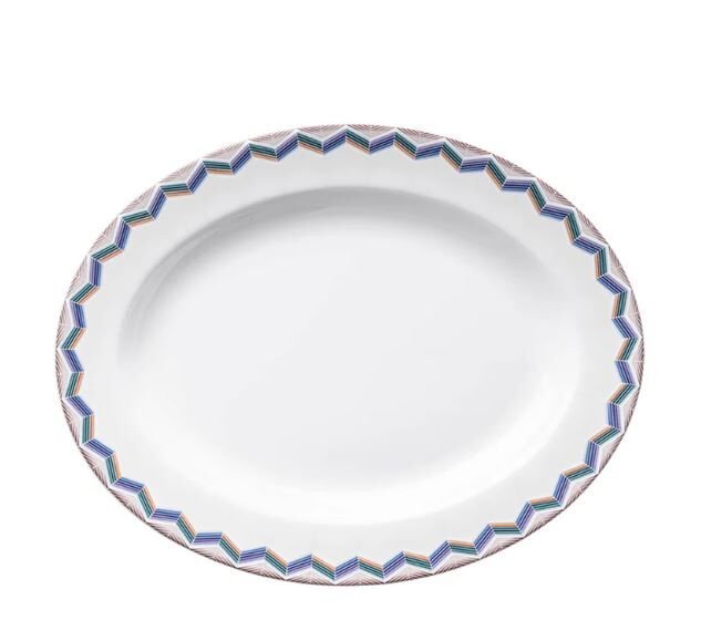 Zig Zag Jarris 148 Lacivert Oval Servis Tabağı 36 cm