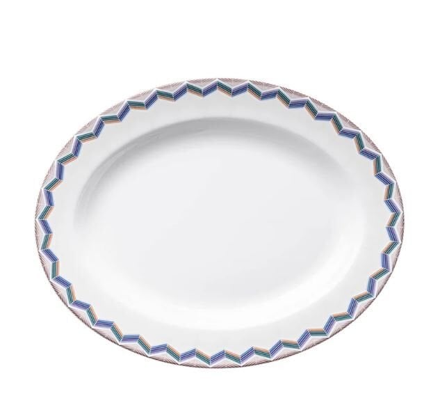 Zig Zag Jarris 148 Lacivert Oval Servis Tabağı 36 cm