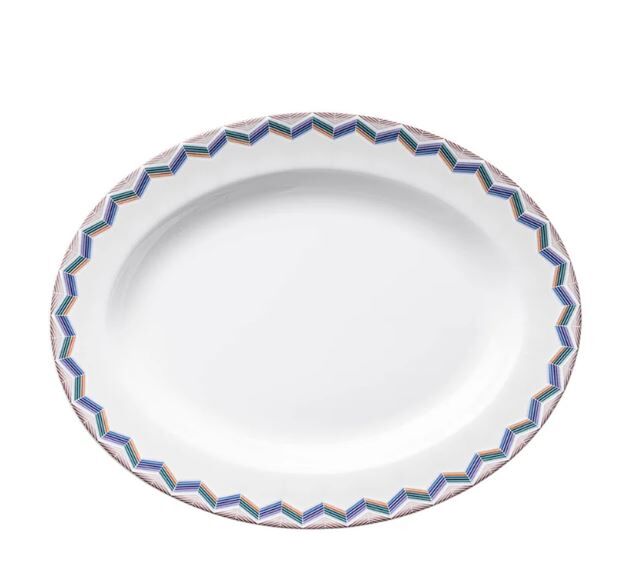 Zig Zag Jarris 148 Lacivert Oval Servis Tabağı 36 cm