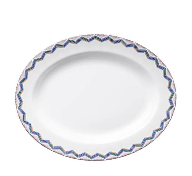 Zig Zag Jarris 148 Lacivert Oval Servis Tabağı 36 cm