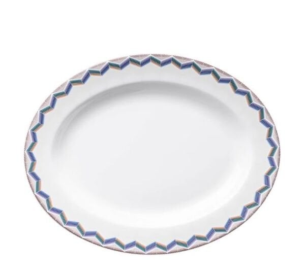 Zig Zag Jarris 148 Lacivert Oval Servis Tabağı 36 cm