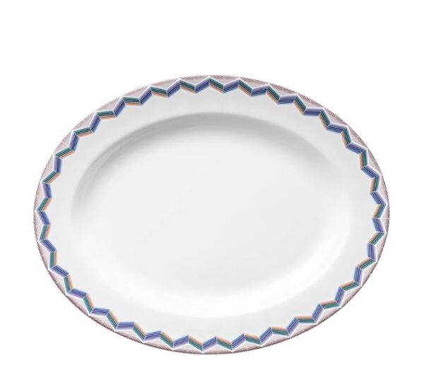 Zig Zag Jarris 148 Lacivert Oval Servis Tabağı 36 cm