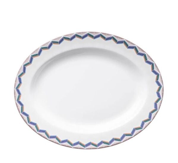 Zig Zag Jarris 148 Lacivert Oval Servis Tabağı 36 cm