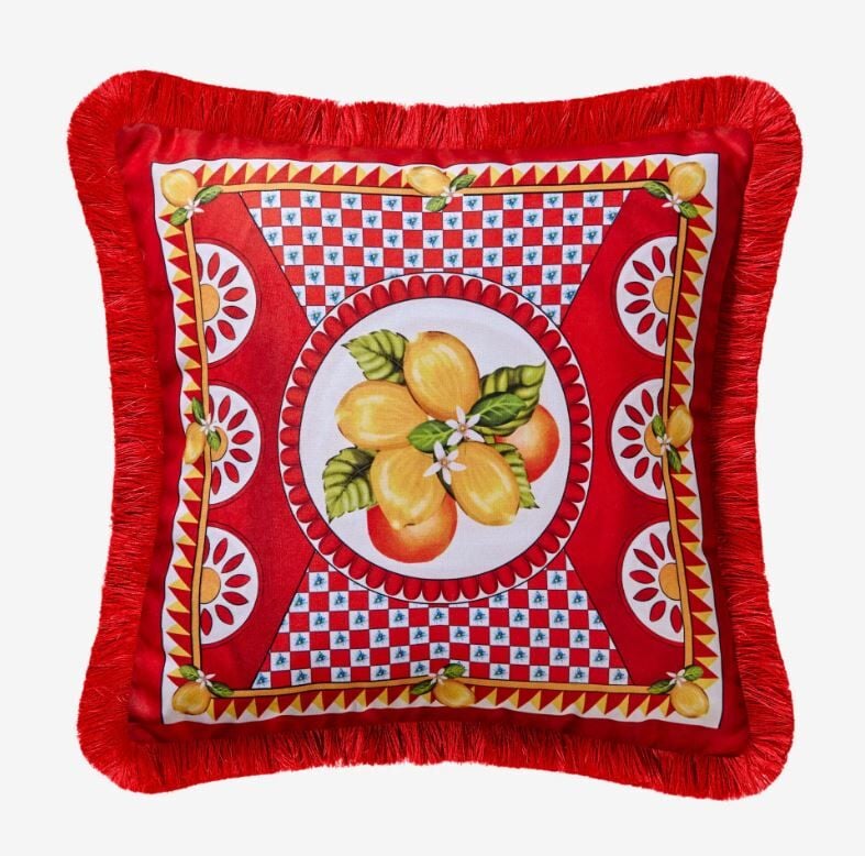 Kırmızı Kadife Dekoratif Yastık 45X45 Cm Portofino