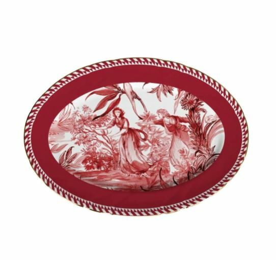 Le Rouge Oval Porselen Tabak 36x26 cm