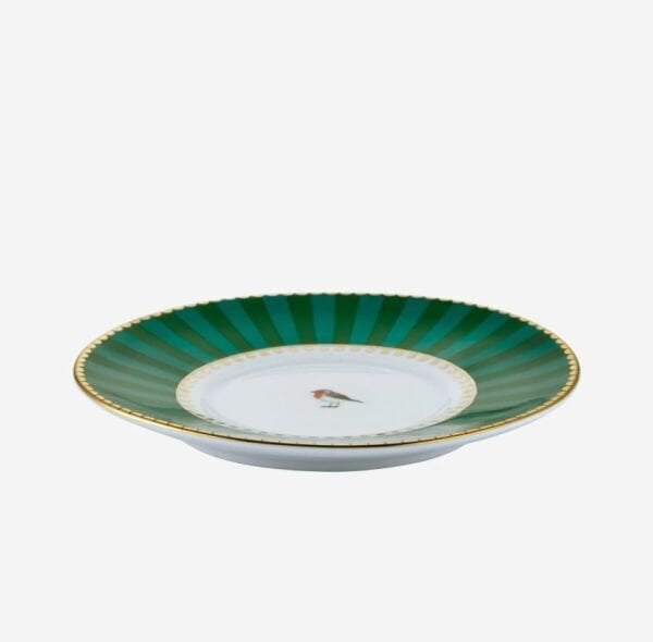 Love Birds Yeşil Madalyon Desenli Kuşlu Kahve Fincanı 125 ml