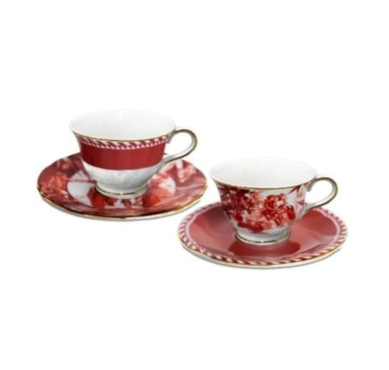 Le Rouge Porselen 2'li Çay Fincanı 9,5x6,3 cm Kırmızı