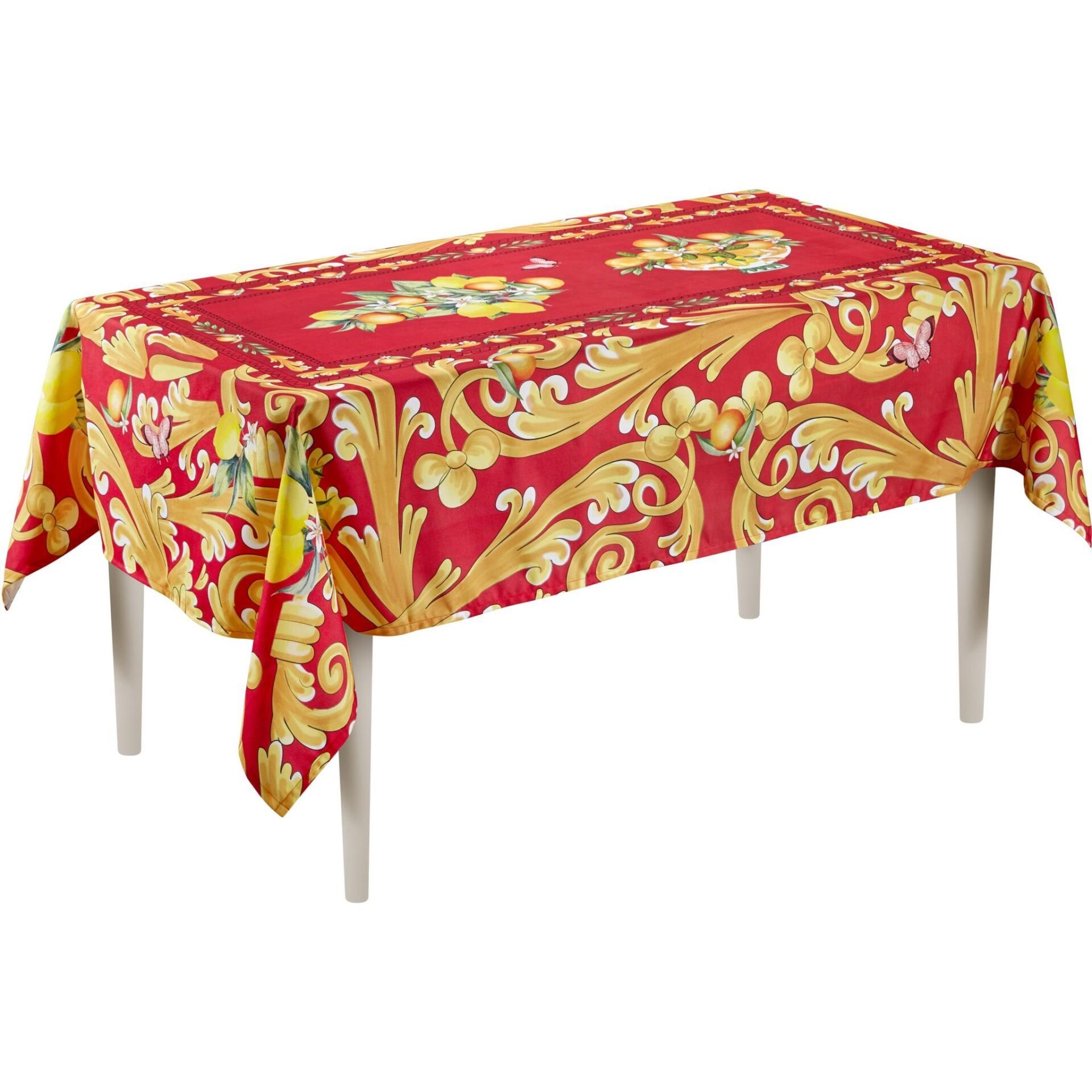 Capri Masa Örtüsü Kırmızı Desenli  150*230 Cm