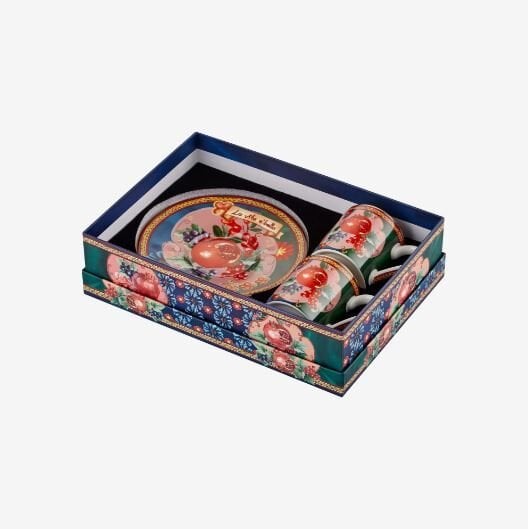 Mavi Yeşil Porselen Kahve Fincan Seti 120 ml