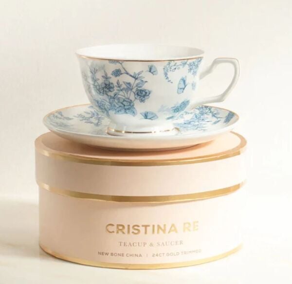 Teacup & Saucer French Toile