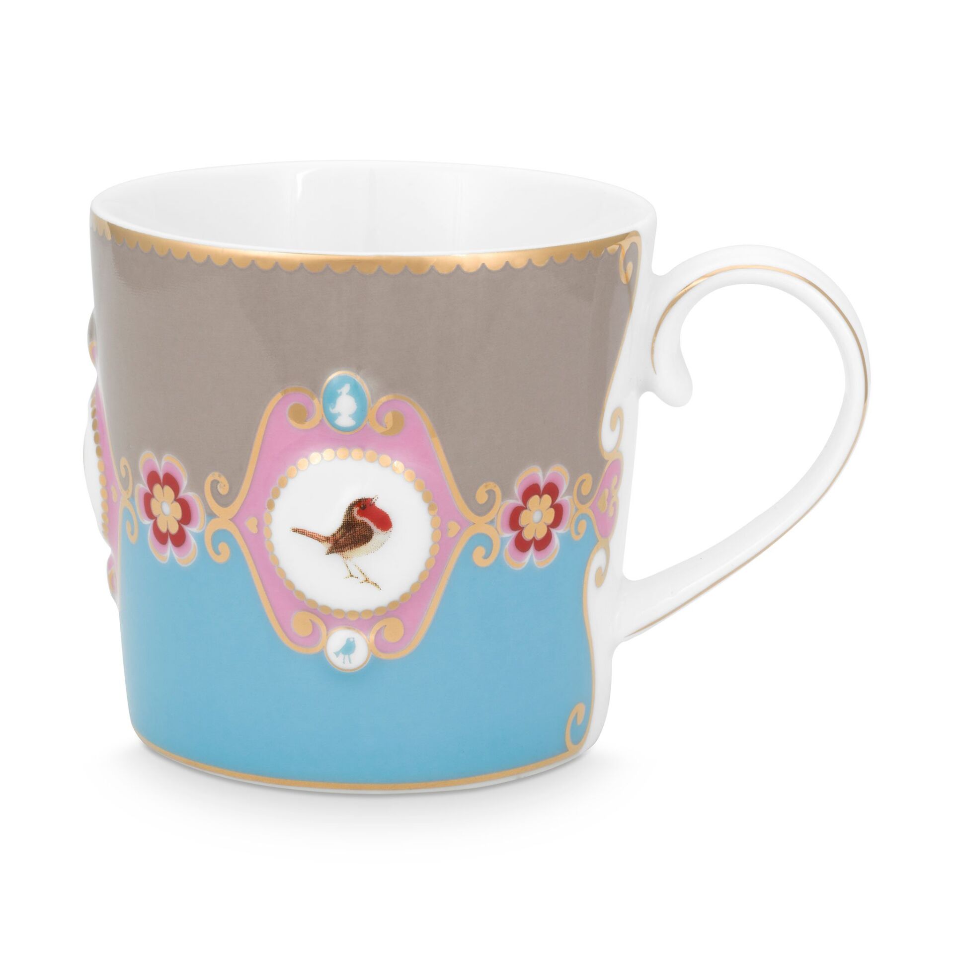 Love Bird Küçük Mug, Mavi / Haki