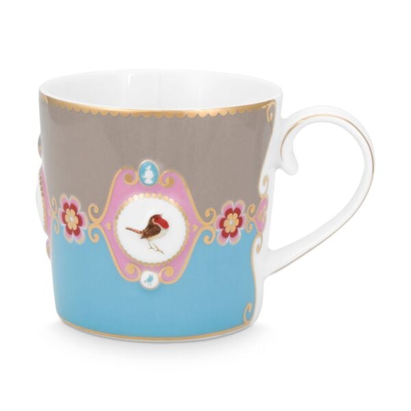 Love Bird Küçük Mug, Mavi / Haki