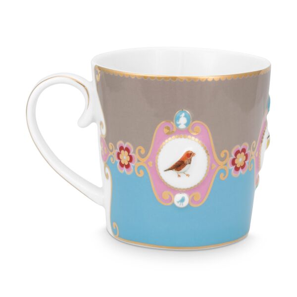 Love Bird Küçük Mug, Mavi / Haki