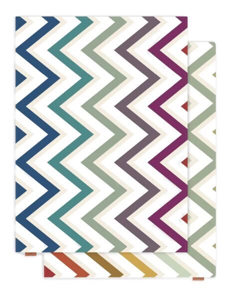 Watamu 100 - Çok Renkli Zigzag Desenli Amerikan Servis