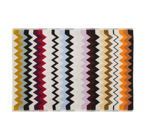 Murrina Çok Renkli Zigzag Desenli Banyo Halısı 90x60 cm