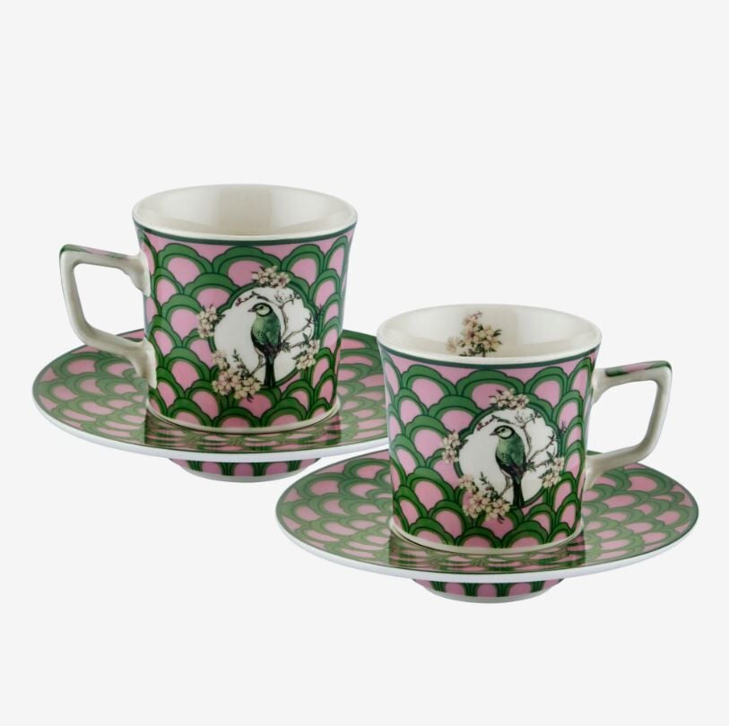 Yeşil Porselen Kahve Fincan Seti 120 Ml Allure