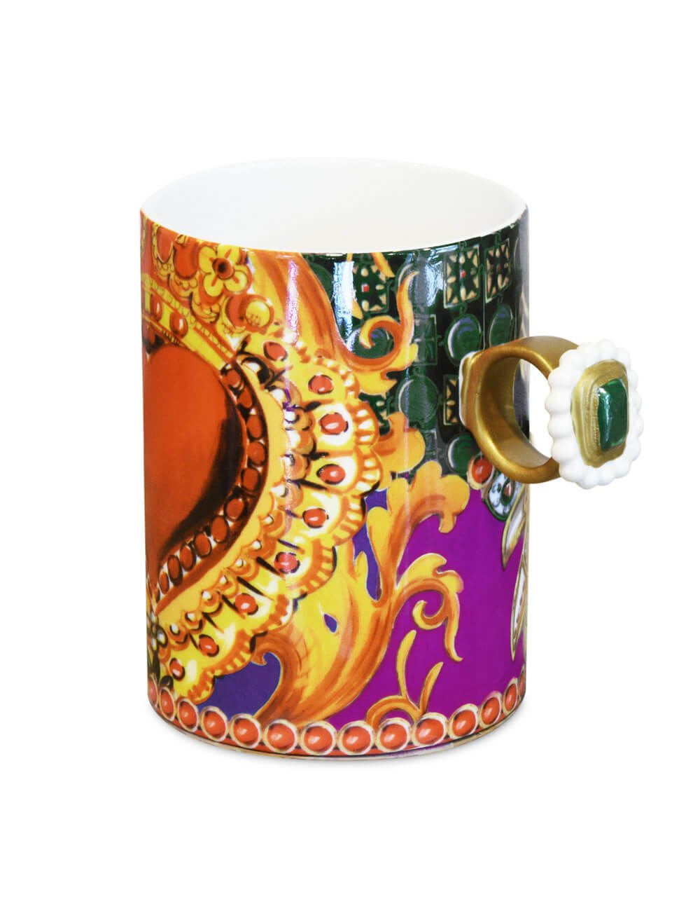 Gio Kalpli Türk Kahvesi Fincanı, Mor, H 6,5 CM