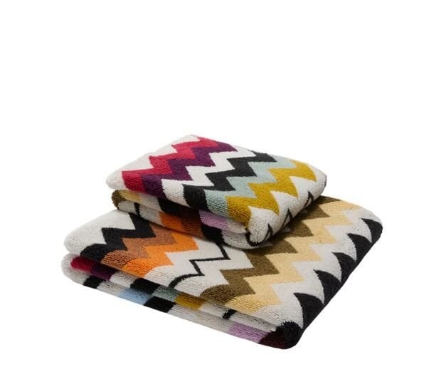 Murrina Çok Renkli Zigzag Desenli Havlu Seti 2'li