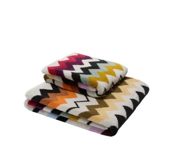 Murrina Çok Renkli Zigzag Desenli Havlu Seti 2'li