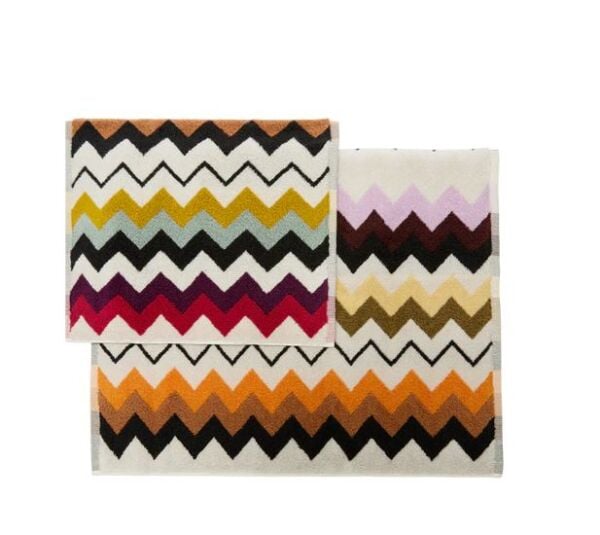 Murrina Çok Renkli Zigzag Desenli Havlu Seti 2'li