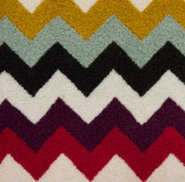 Murrina Çok Renkli Zigzag Desenli Havlu Seti 2'li