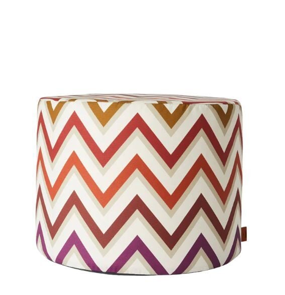 Watamu Kırmızı Çok Renkli Dış Mekan Silindir Puf 4 x30 cm