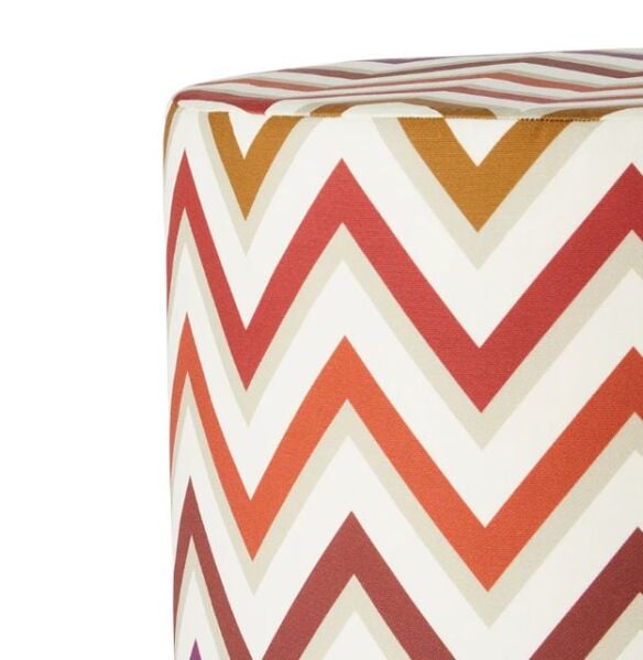 Watamu Kırmızı Çok Renkli Dış Mekan Silindir Puf 4 x30 cm