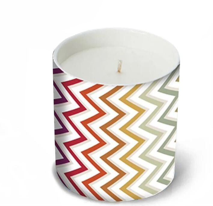 Watamu 100 - Çok Renkli Zigzag Desenli Mum 8,3 cm