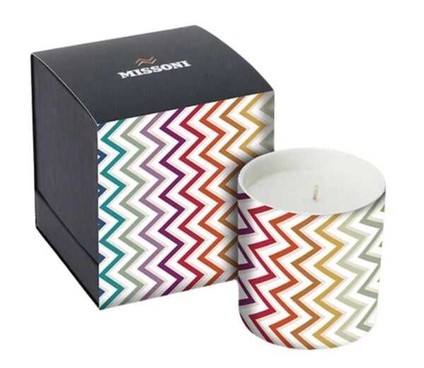 Watamu 100 - Çok Renkli Zigzag Desenli Mum 8,3 cm