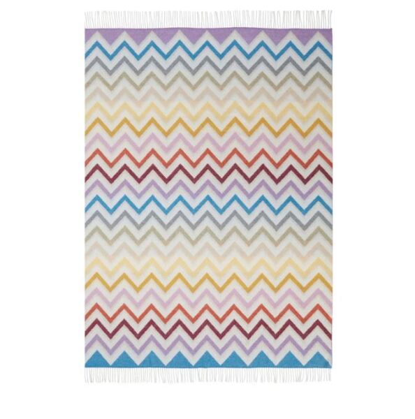 Watamu 100 - Çok Renkli Zigzag Desenli Koltuk Şalı 130x190 cm