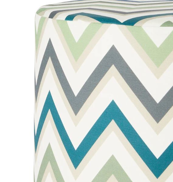 Watamu Yeşil Çok Renkli Dış Mekan Silindir Puf 40x30 cm