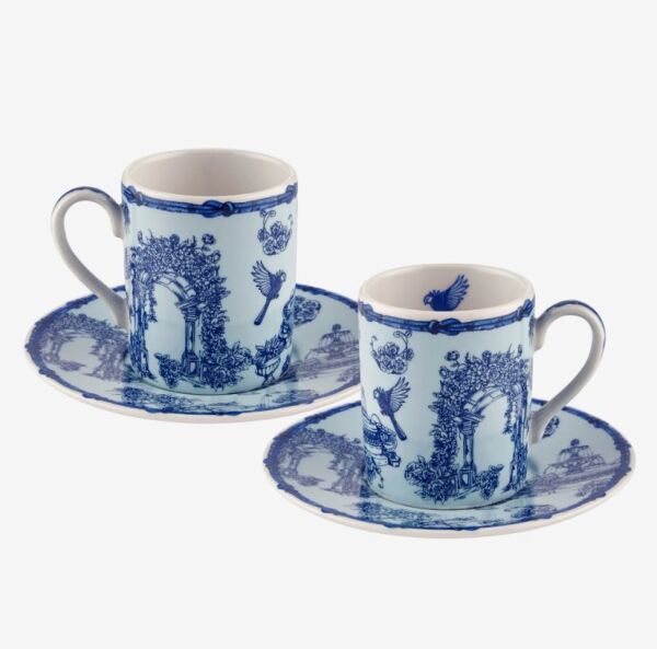 Mavi Porselen Kahve Fincanı 120 Ml Fontana