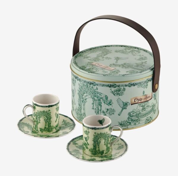 Yeşil Porselen Kahve Fincan Seti 120 Ml Fontana