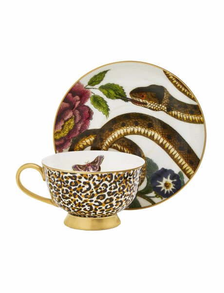 Creatures Of Curiosity Çay Fincanı+Tabağı Yılan&Leopar