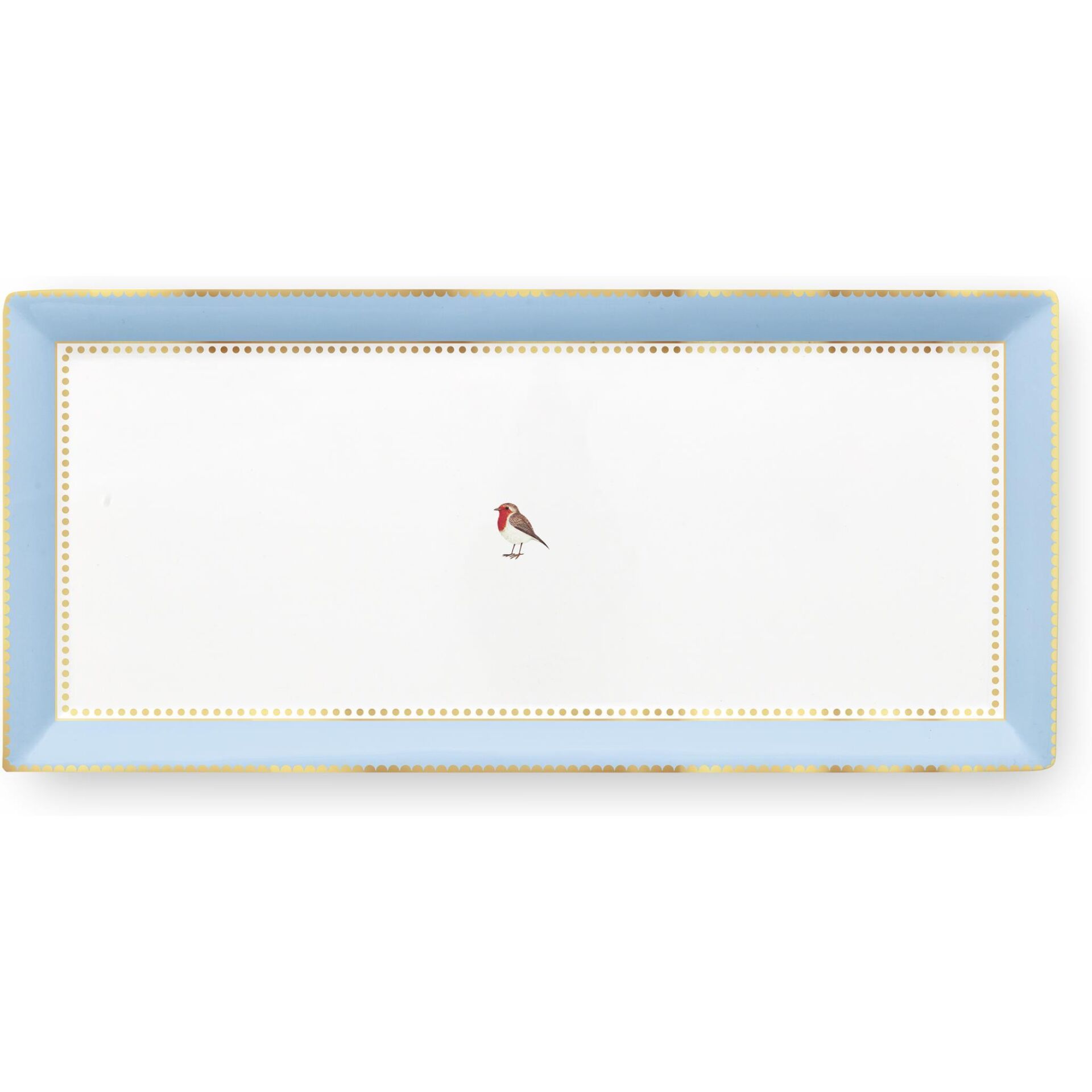 Love Bird Mavi Haki Servis Tabaği 33.3x15.5cm