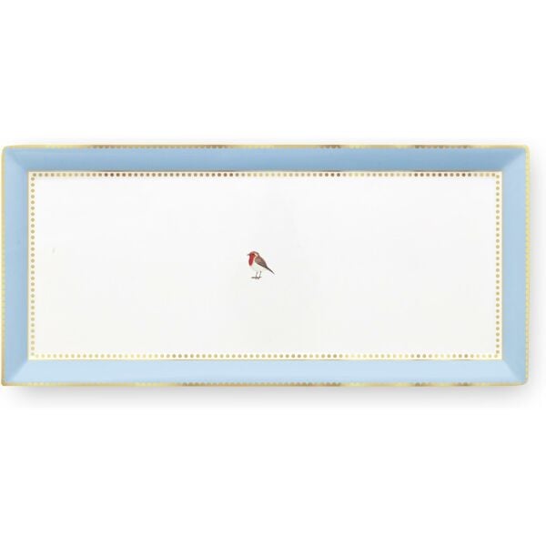 Love Bird Mavi Haki Servis Tabaği 33.3x15.5cm