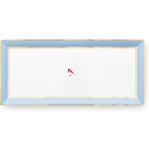 Love Bird Mavi Haki Servis Tabaği 33.3x15.5cm