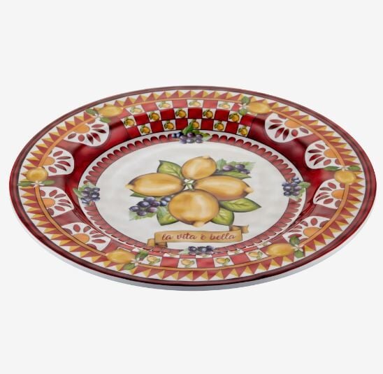 Capri Kırmızı Limon Buketi Yemek  Tabagı 28 CM